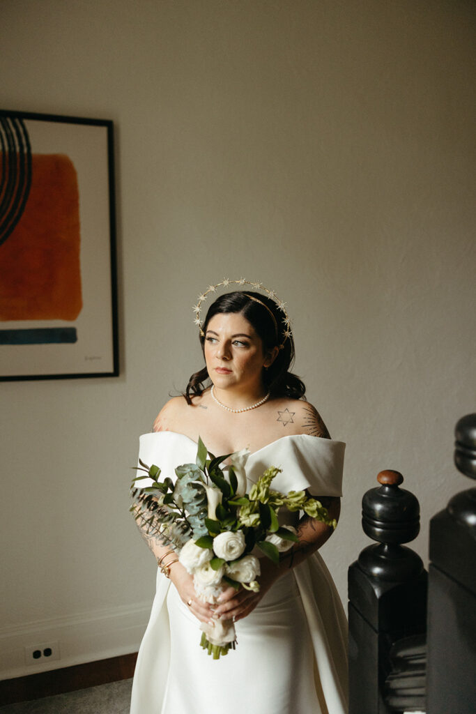 Indoor bridal portraits