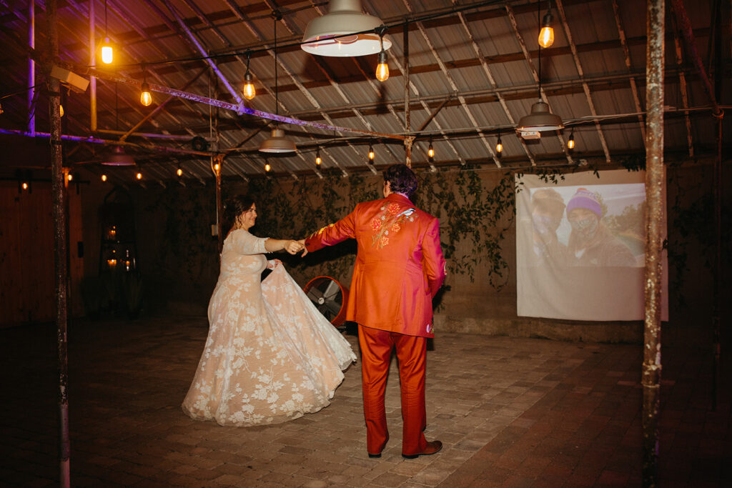Bride and grooms last dance during their Greenhouse at Goldner Walsh wedding reception