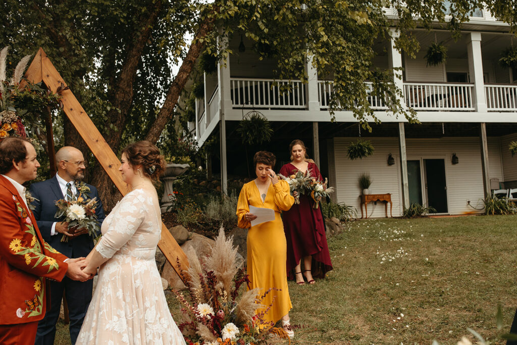 An outdoor Michigan wedding ceremony