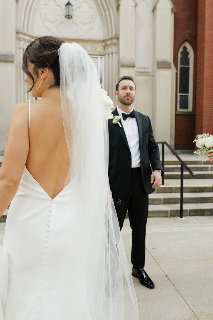 Editorial bride and grooms portraits from a Grand Rapids wedding in Michigan