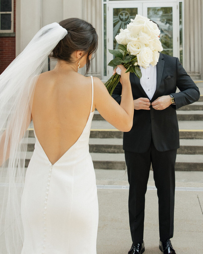 Editorial bride and grooms portraits from a Grand Rapids wedding in Michigan