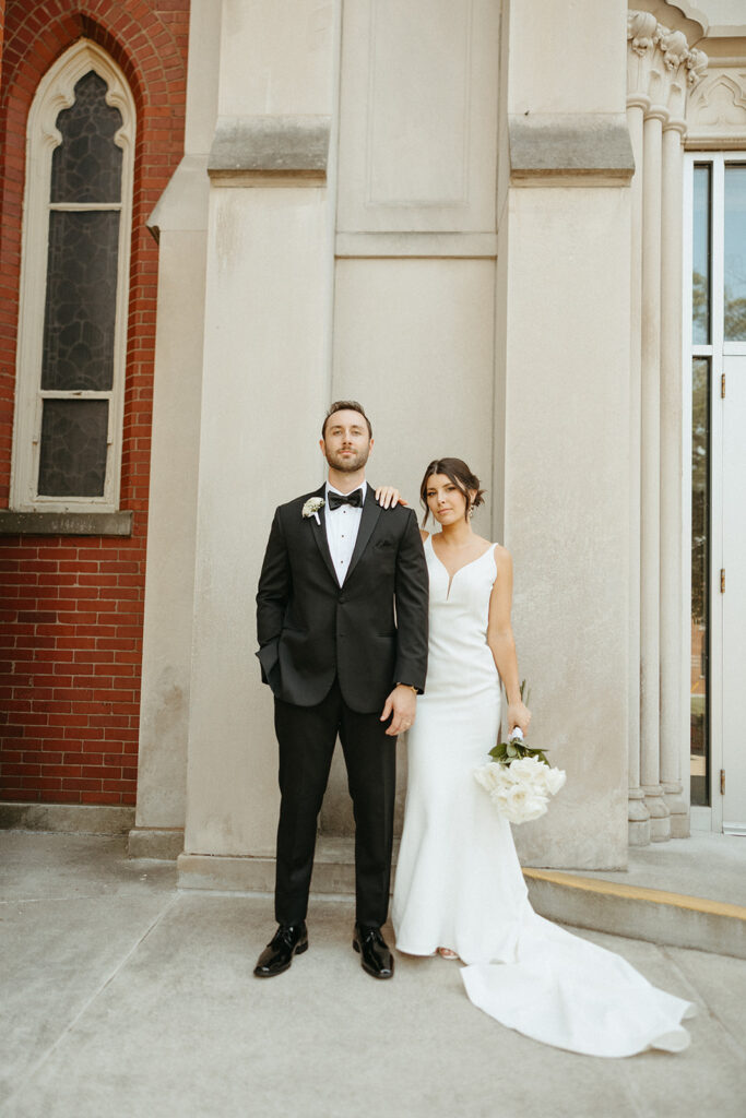 Bride and grooms editorial wedding portraits from their Grand Rapids wedding in Michigan