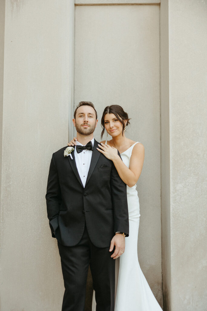 Bride and grooms editorial wedding portraits from their Grand Rapids wedding in Michigan