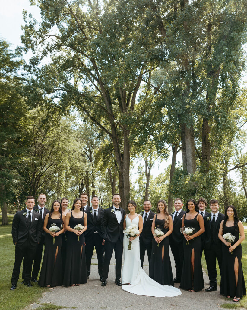 Full wedding party portraits from a Grand Rapids wedding