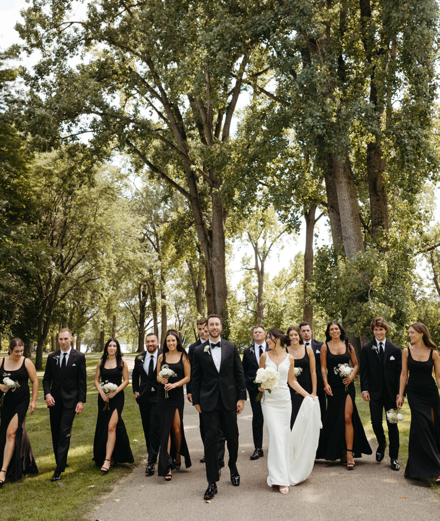 Full wedding party portraits from a Grand Rapids wedding