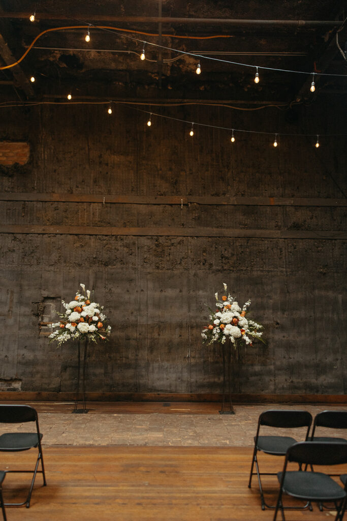 Indoor Jam Handy wedding ceremony in Detroit, Michigan