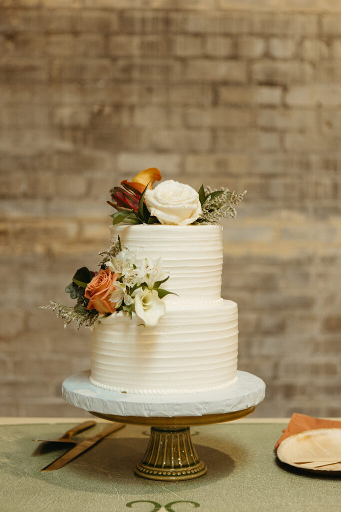 Two tiered wedding cake