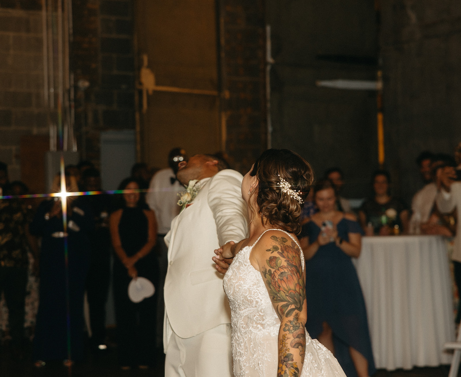 Bride and grooms first dance at Jam Handy wedding venue in Detroit, Michigan
