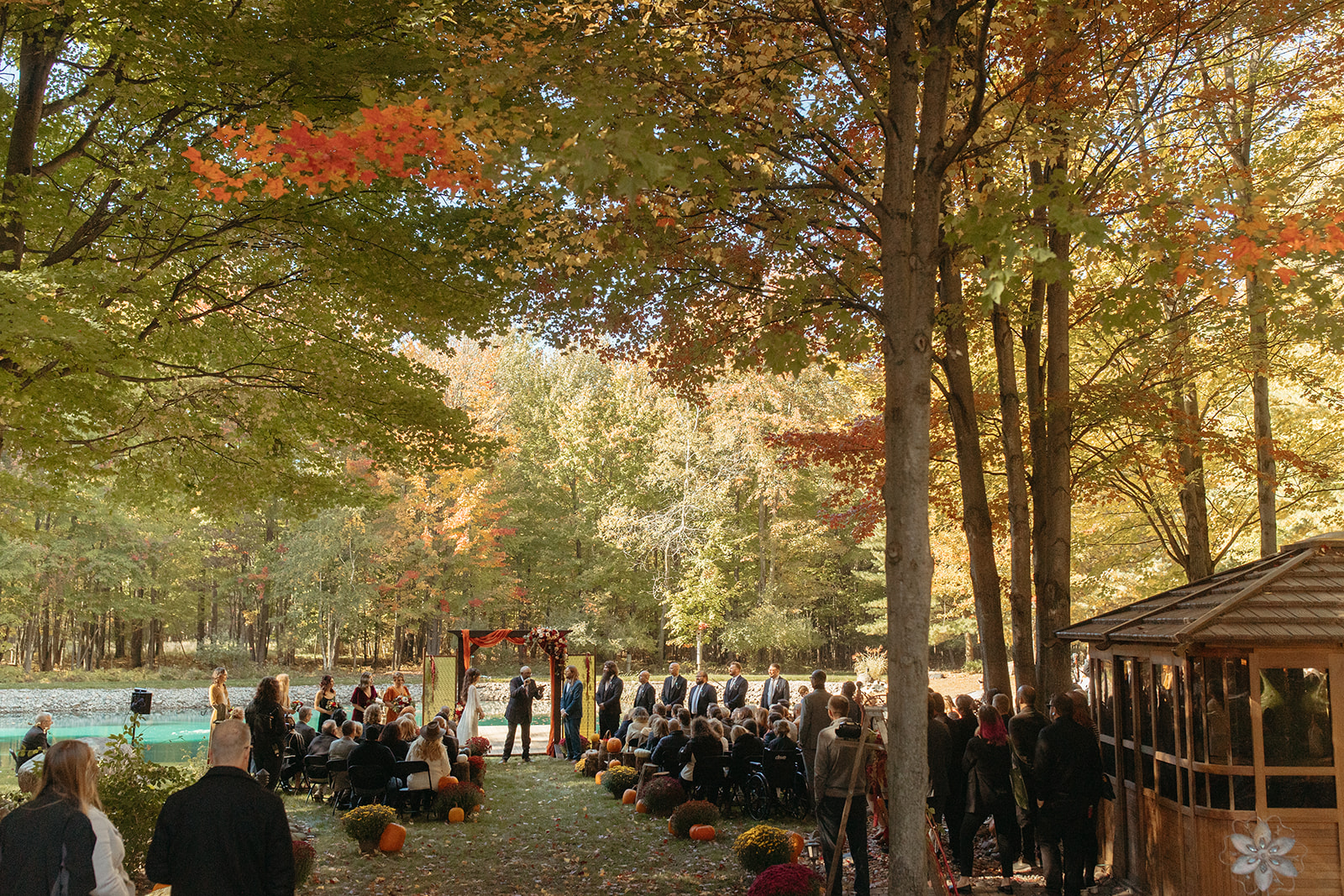 A beautiful backyard wedding ceremony in Michigan