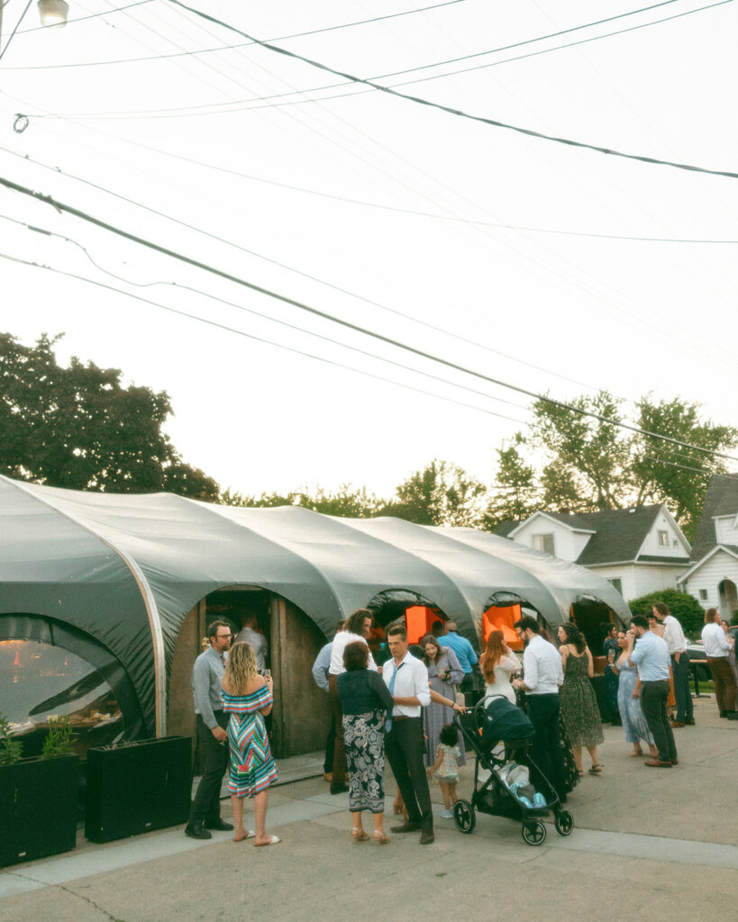 A Mabel Grey wedding reception in Detroit