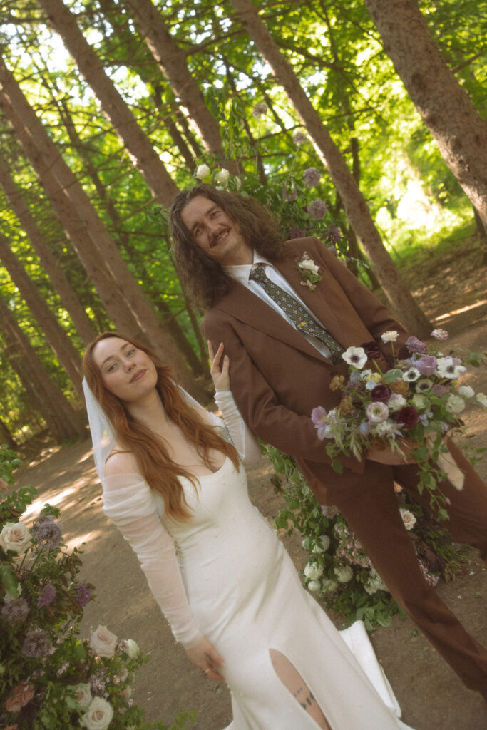 Bride and grooms portraits from their Stony Creek Metropark wedding in Detroit, Michigan