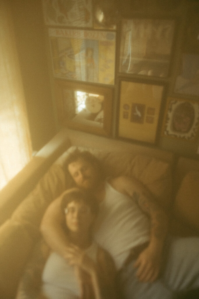 Nostalgic couples photoshoot from an at-home session