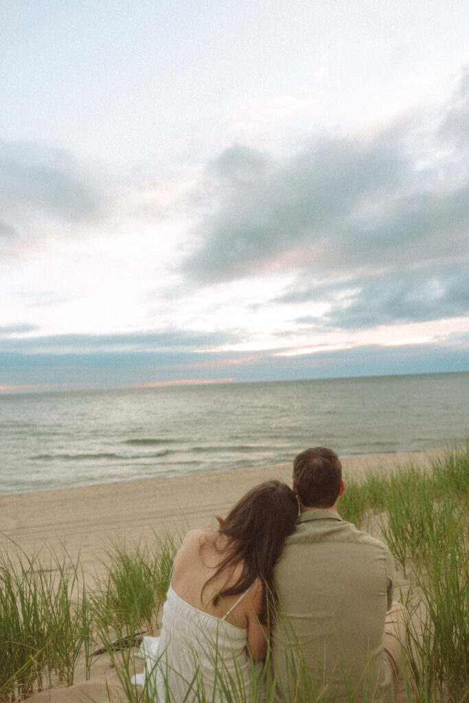 Couple taking in the views at Duck Lake State Park in Muskegon