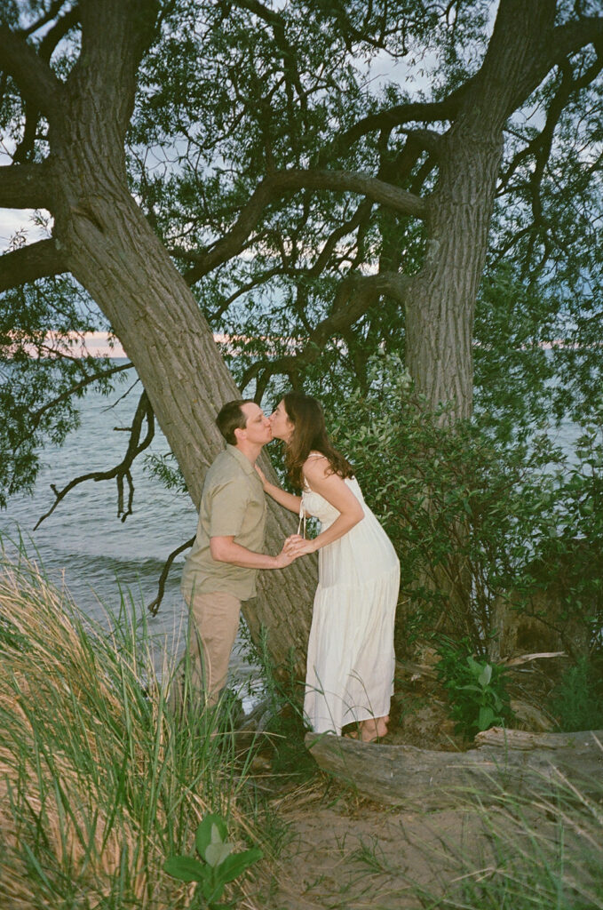 Couples Michigan engagement session captured on film