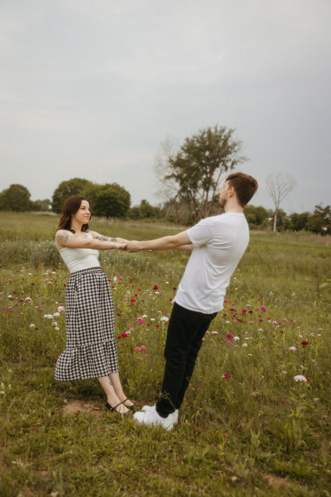 Couple holding hands