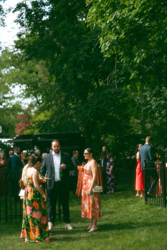 Outdoor cocktail hour from a Ann Arbor wedding