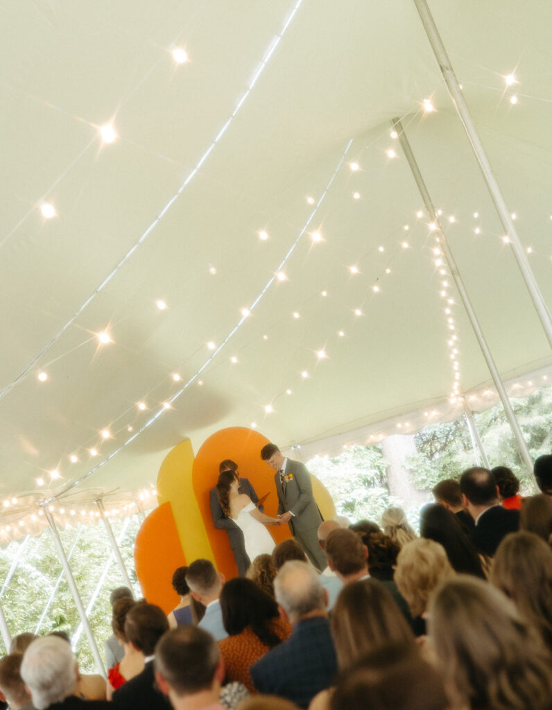 A backyard Ann Arbor wedding ceremony