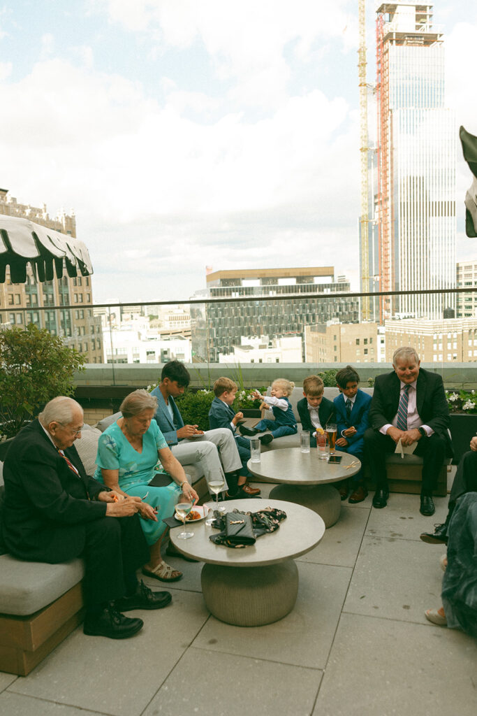 Cocktail hour at Kamper's Rooftop Lounge in Detroit, Michigan