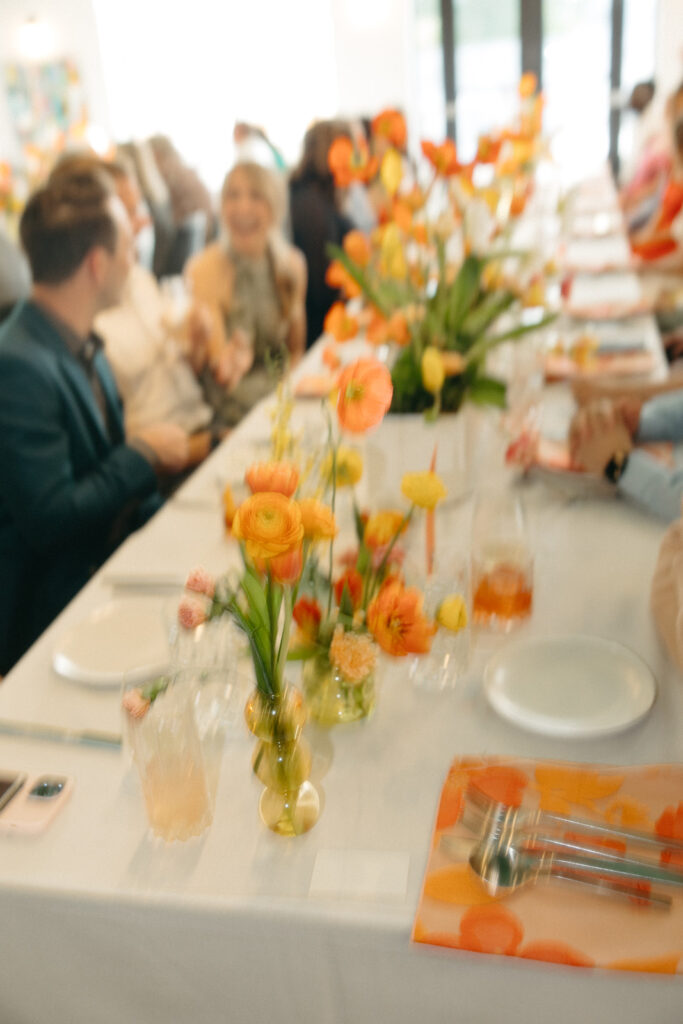 Candid shot of an Ann Arbor wedding reception at Venue by 4M