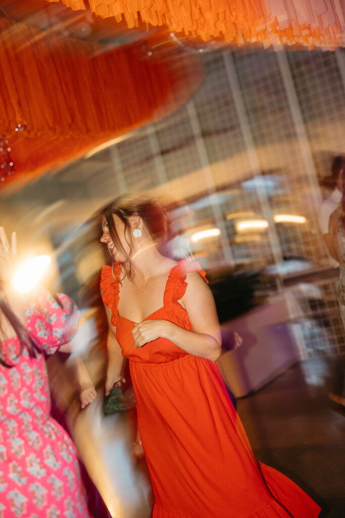 Wedding guests dancing during open dancing