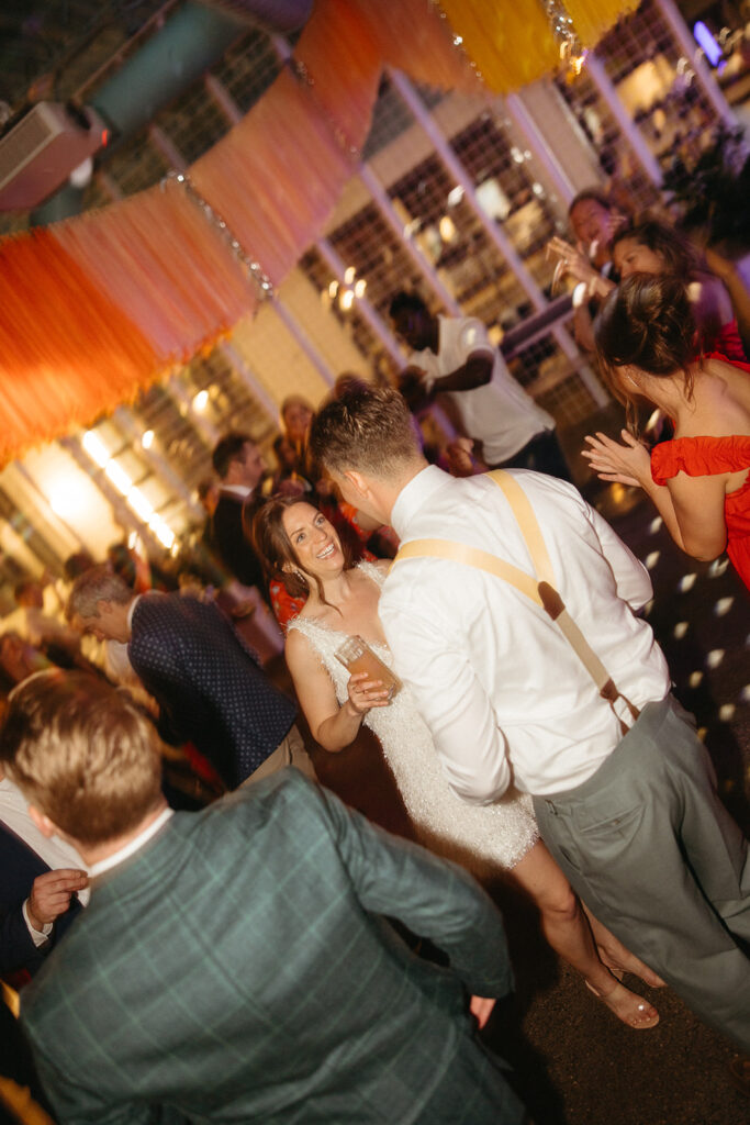 Bride and groom on the dance floor during their reception