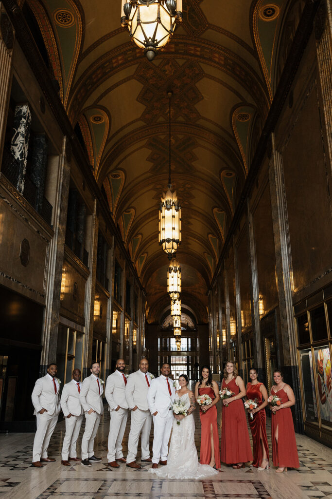 Wedding party Fisher Building wedding portraits - The Best Detroit Area Wedding Venues