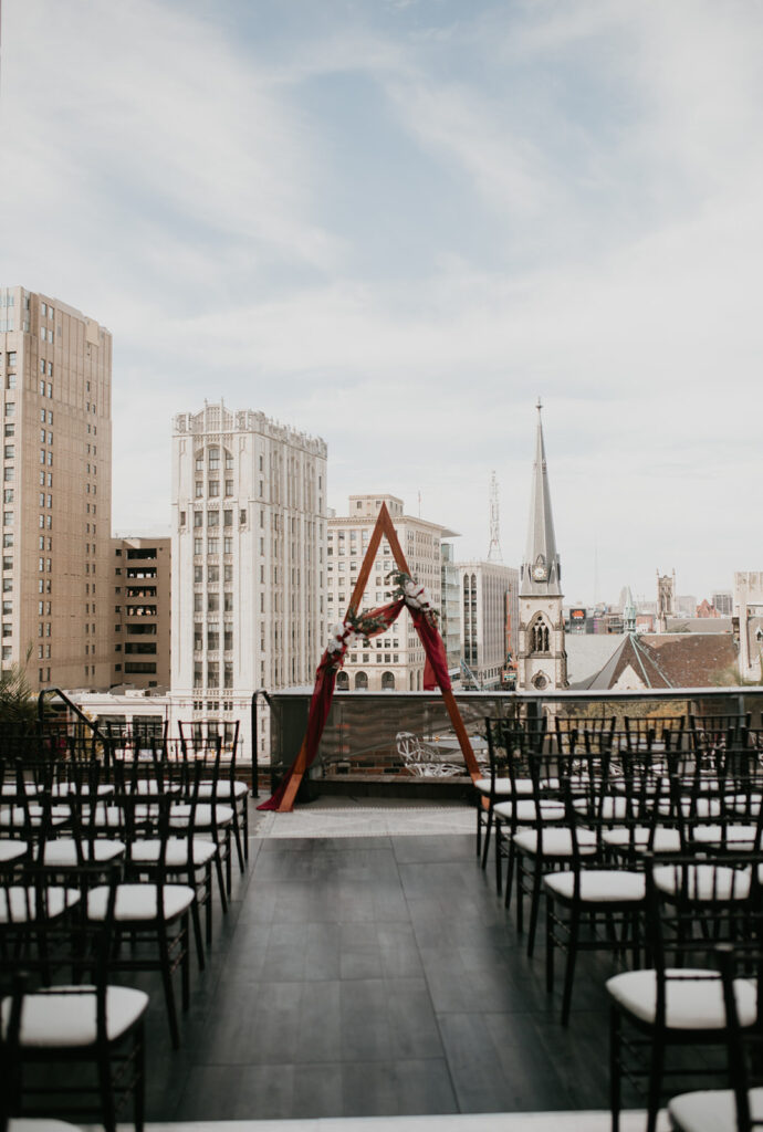 Rooftop Detroit wedding ceremony at The Madison Rooftop - Detroit Area wedding venues