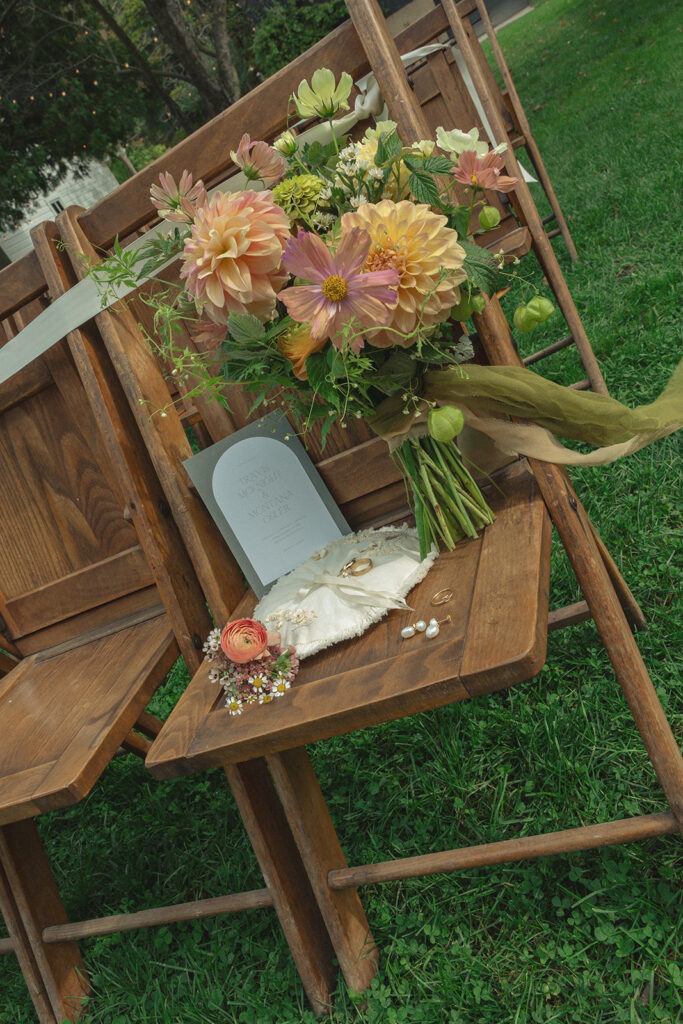 An outdoor wedding ceremony at Glass House Creative Community in Zeeland, MI