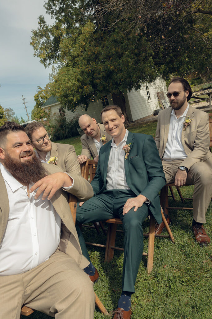 Groom and groomsmen portraits from a Glass House Creative Community wedding