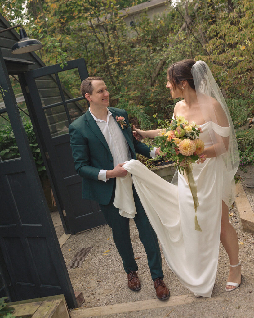 Bride and grooms Glass Creative Community wedding portraits