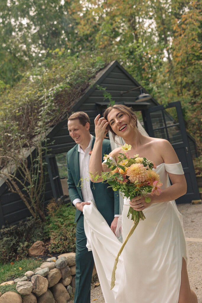 Bride and grooms Glass Creative Community wedding portraits