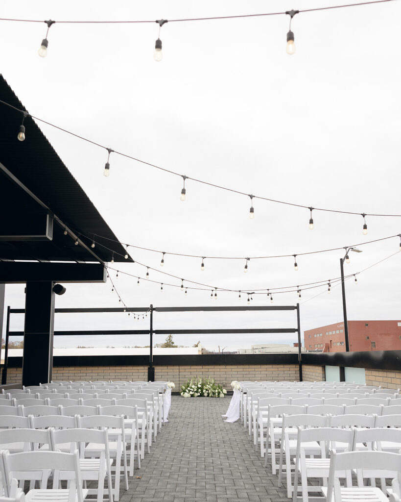 Rooftop Patio at Port 393 wedding venue in Holland, MI