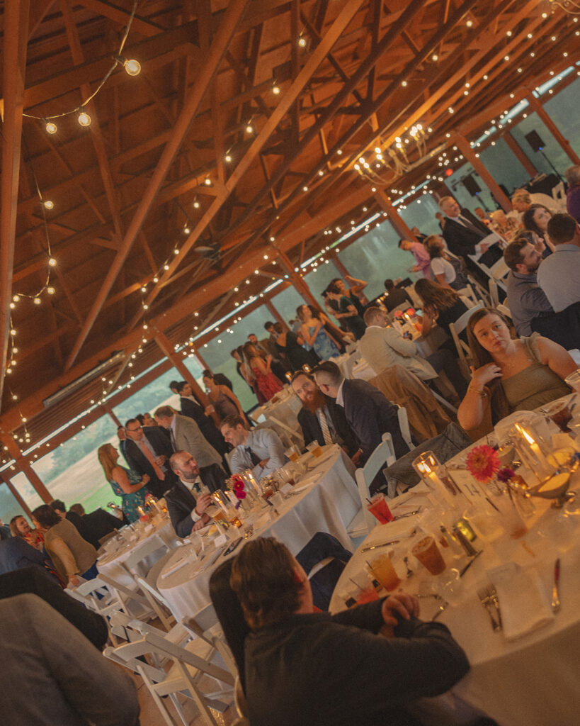 A cozy greater Detroit wedding reception in The Summerhouse at Fox Hill Golf Club