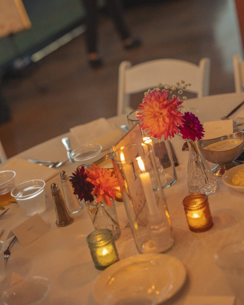 Romantic fall wedding reception decor