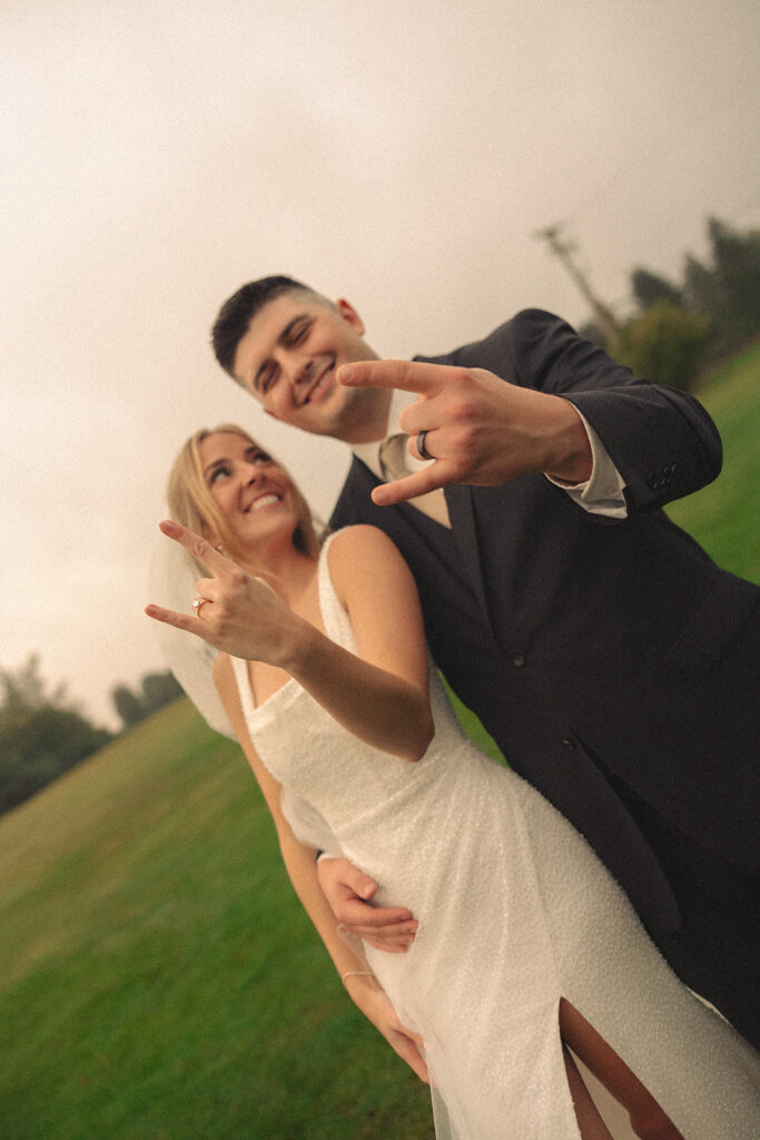 Outdoor golden hour wedding portraits in Detroit, Michigan
