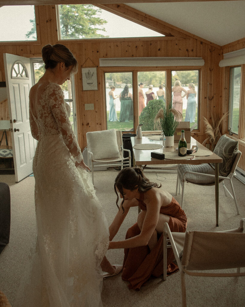 Bride getting ready