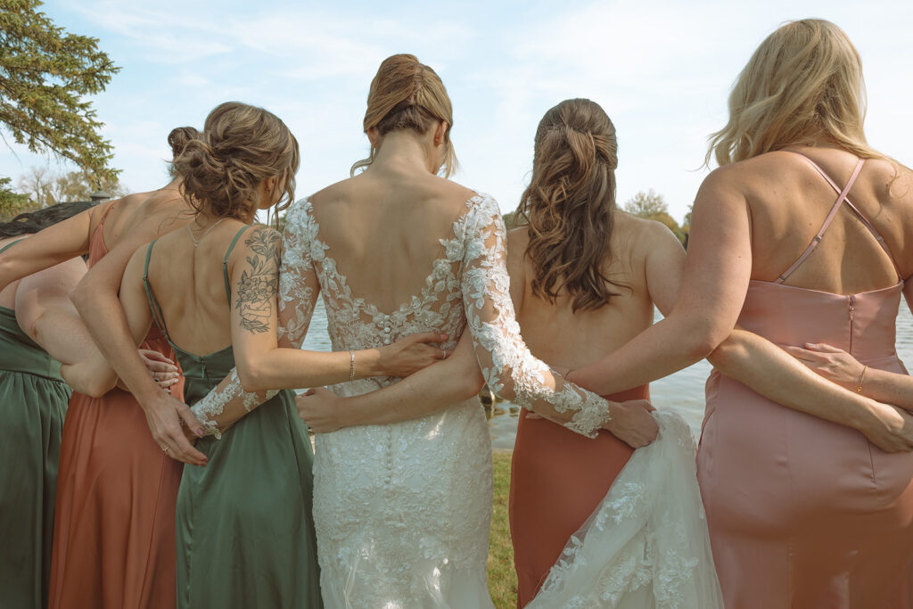 Outdoor bride and bridesmaids portraits