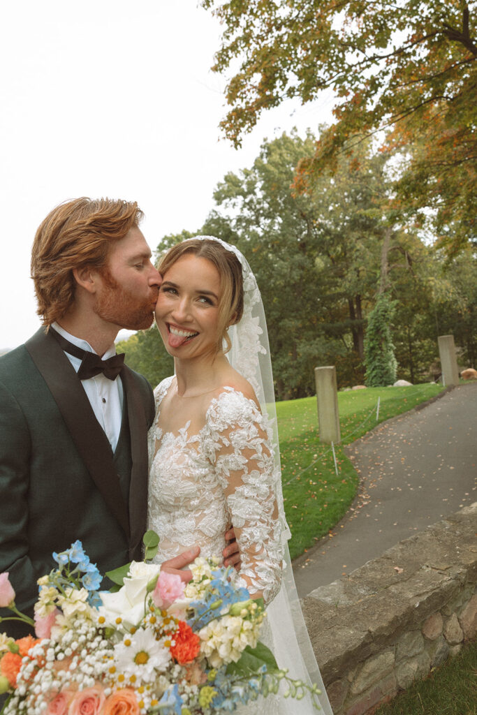 Outdoor bride and grooms portraits from a Pine Knob Mansion wedding in Clarkston, MI