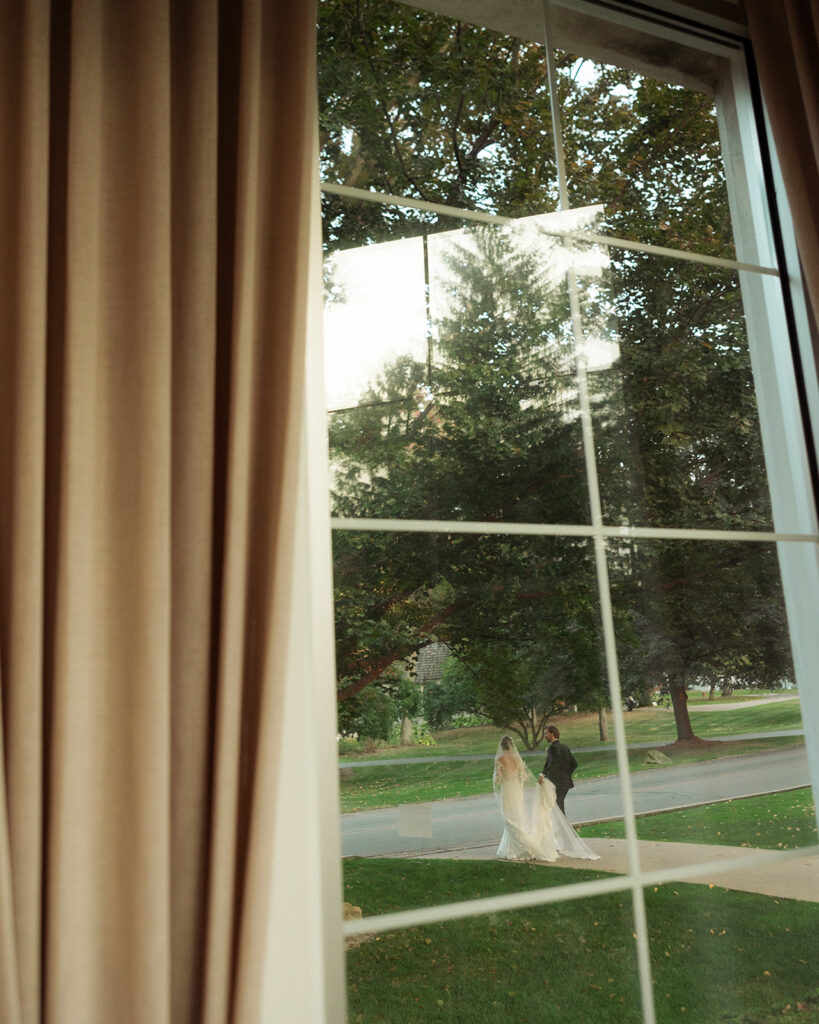 Outdoor bride and groom portraits from a Pine Knob Mansion wedding in Clarkston, Michigan