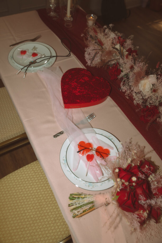 Intimate elopement reception sweethearts table