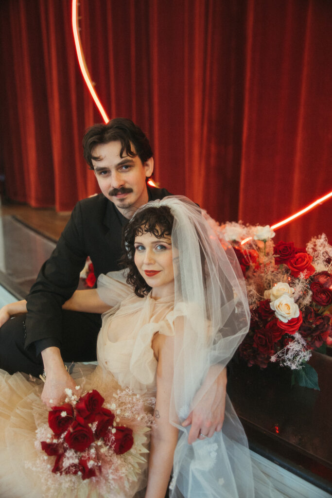 Bride and grooms portraits from their Las Vegas styled Michigan elopement in Grand Rapids