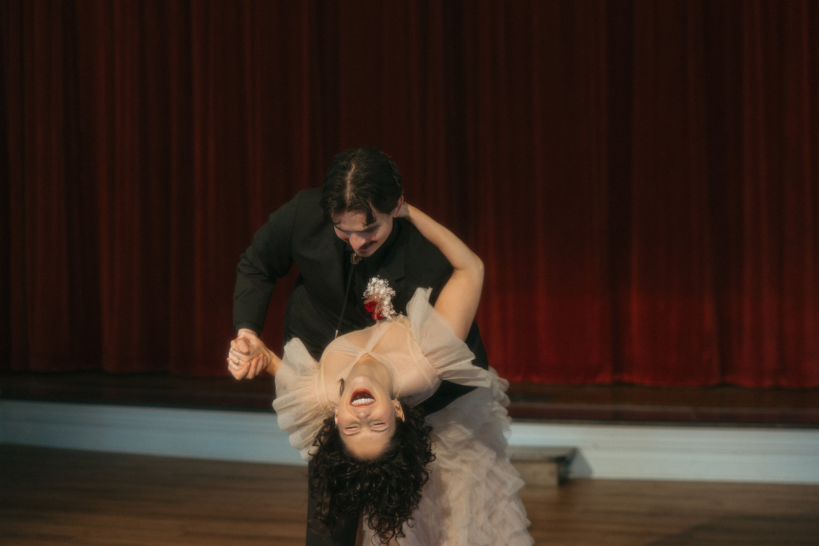 Bride and groom dancing during their Michigan elopement