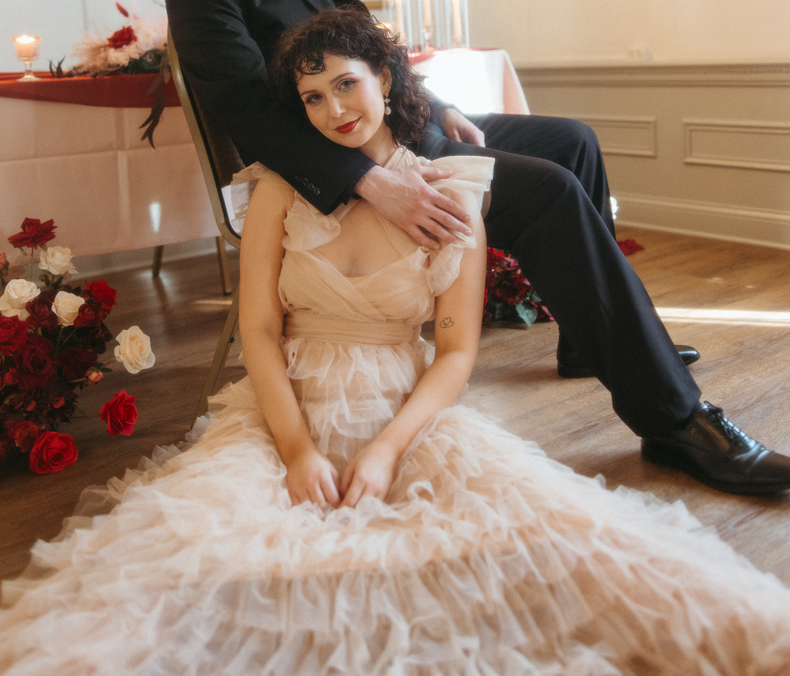 Bride and groom posing for their Grand Rapids, Michigan elopement photos