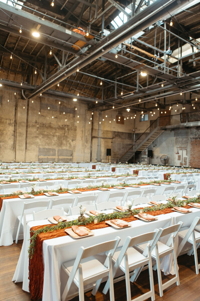 Indoor Jam Handy wedding reception in Detroit