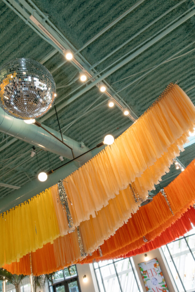 Colorful wedding reception decor at Venue by 4M-  Unique Wedding Venues in Michigan