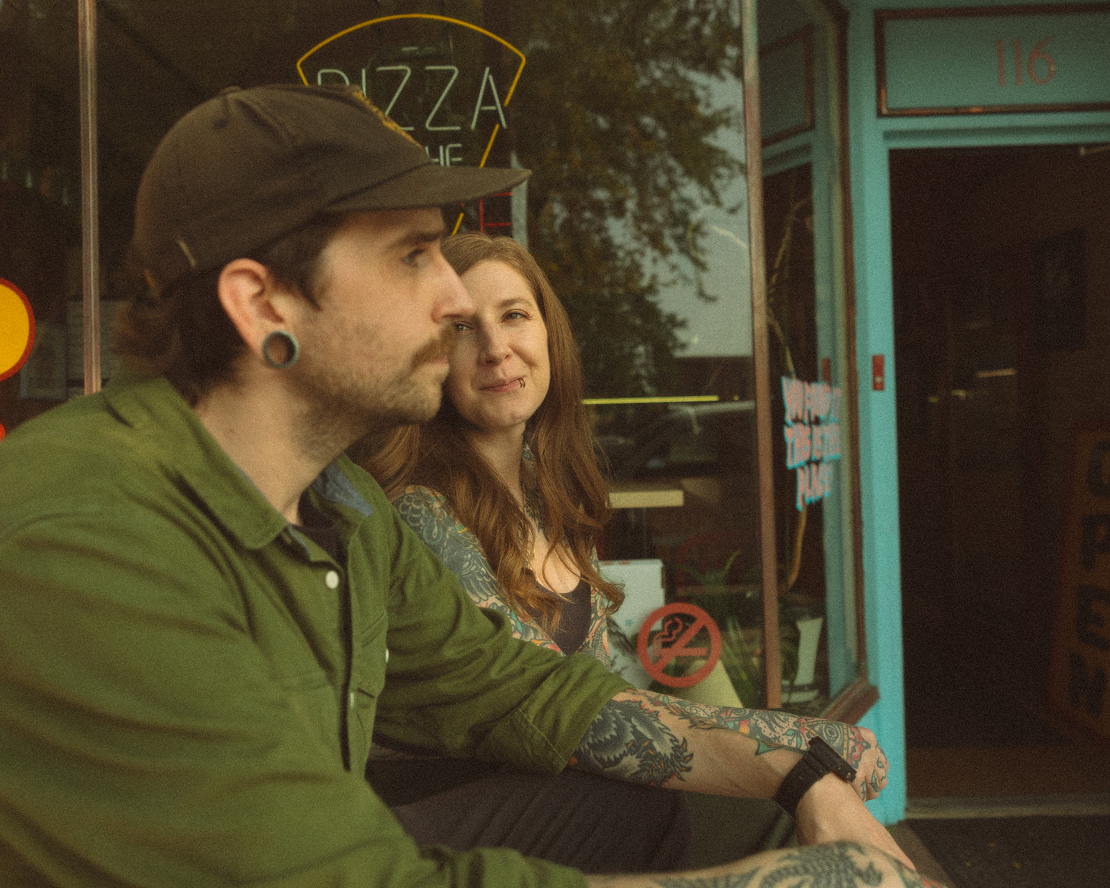 Woman lovingly looking at her fiance