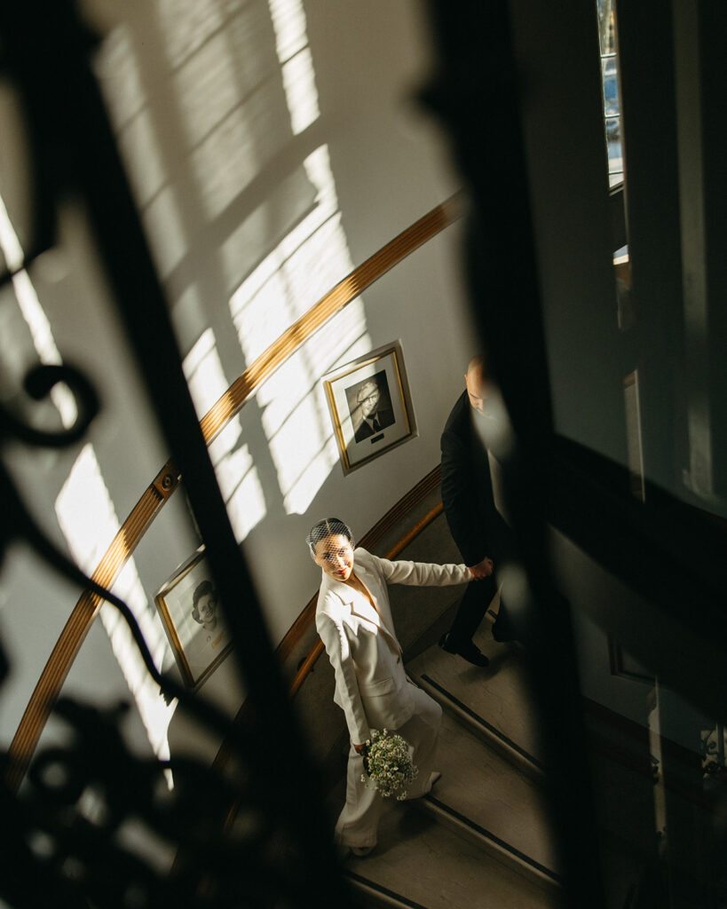 Editorial elopement photos at the Birmingham City Hall.