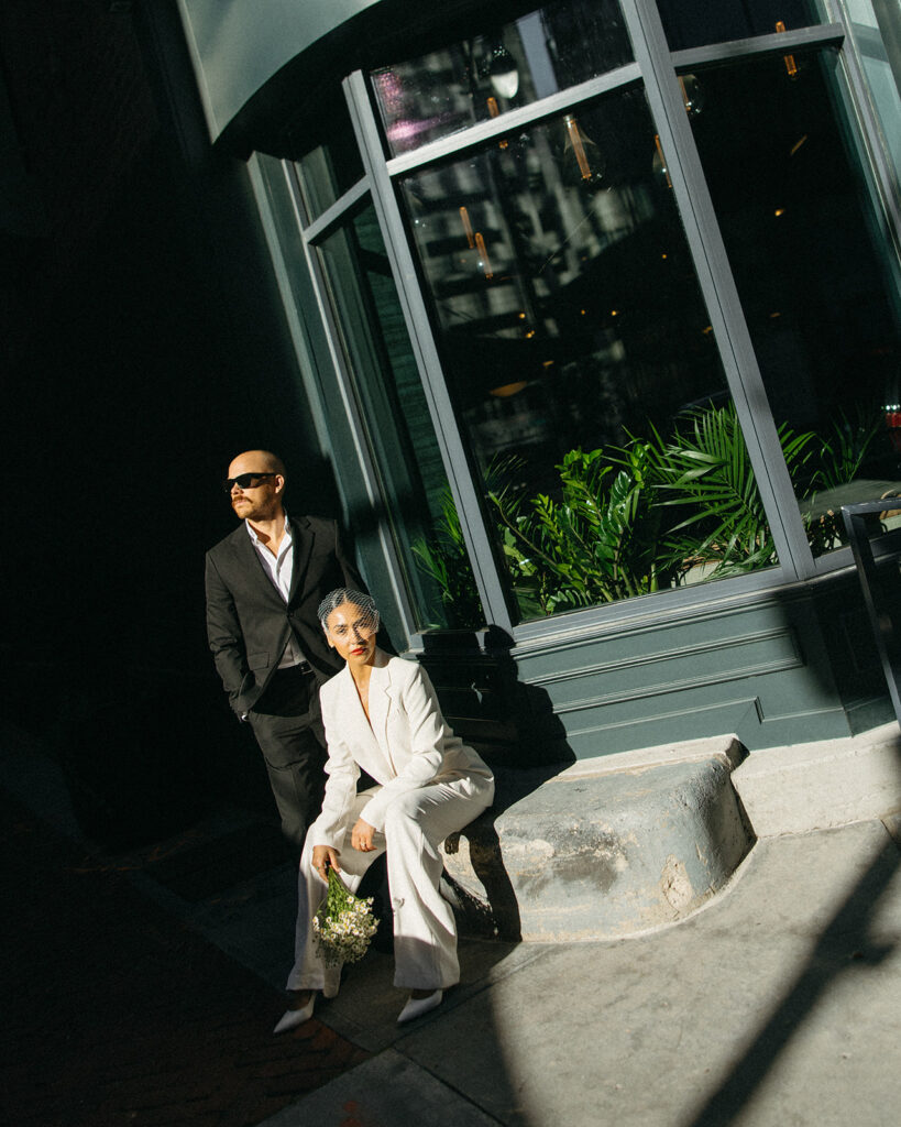 Editorial elopement photos in downtown Detroit. 